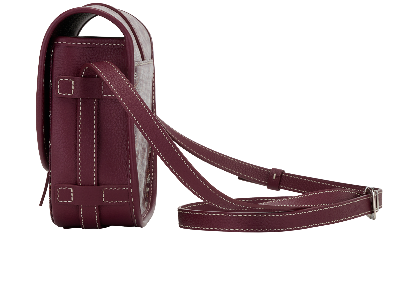 Belvedere II PM Messenger, &pound;1,500, Handbags, Burgundy, Coated Canvas, Bottom view